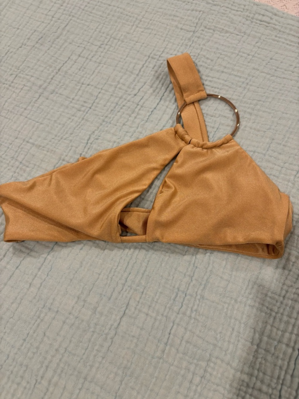 Camila Coelho Patricia Nude One-Shoulder Ring Bikini top Size Small - Picture 6 of 9